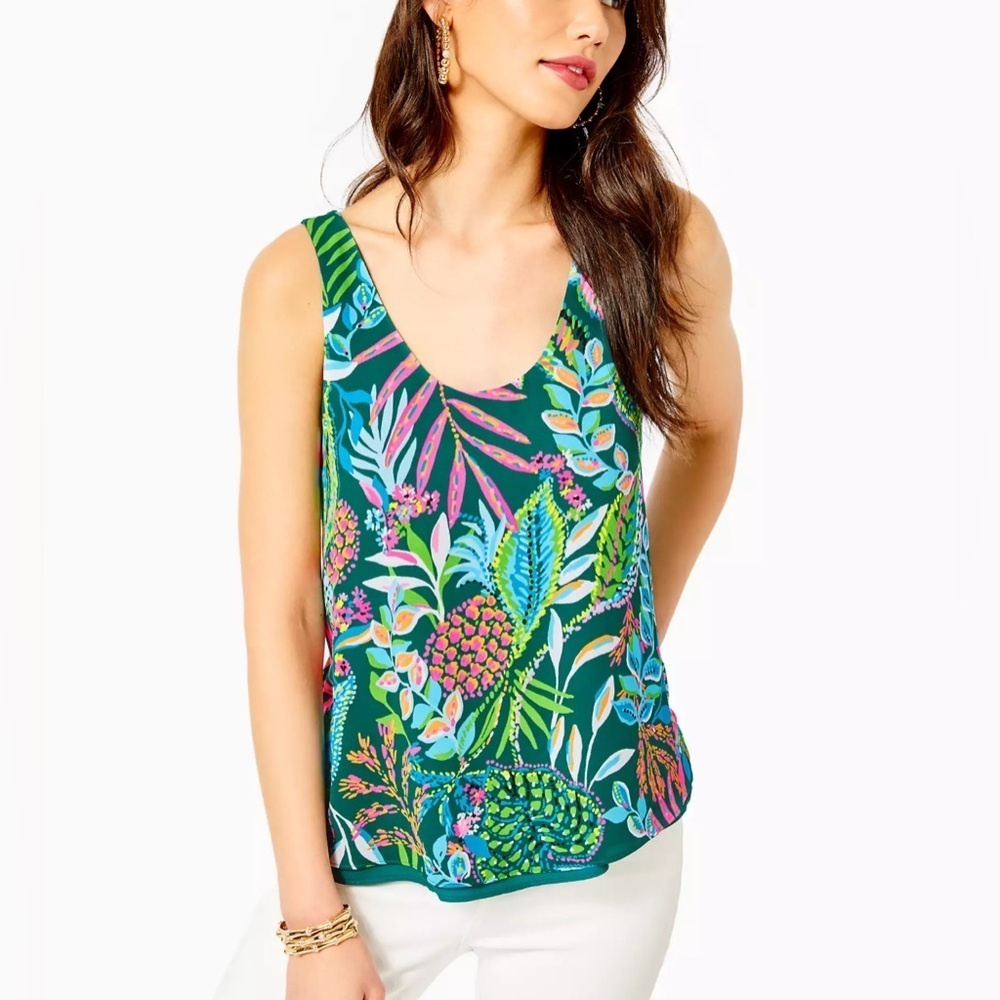 Lilly Pulitzer Florin Reversible top in Sunshine Jungle Print